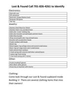 Call To Identify your missing items